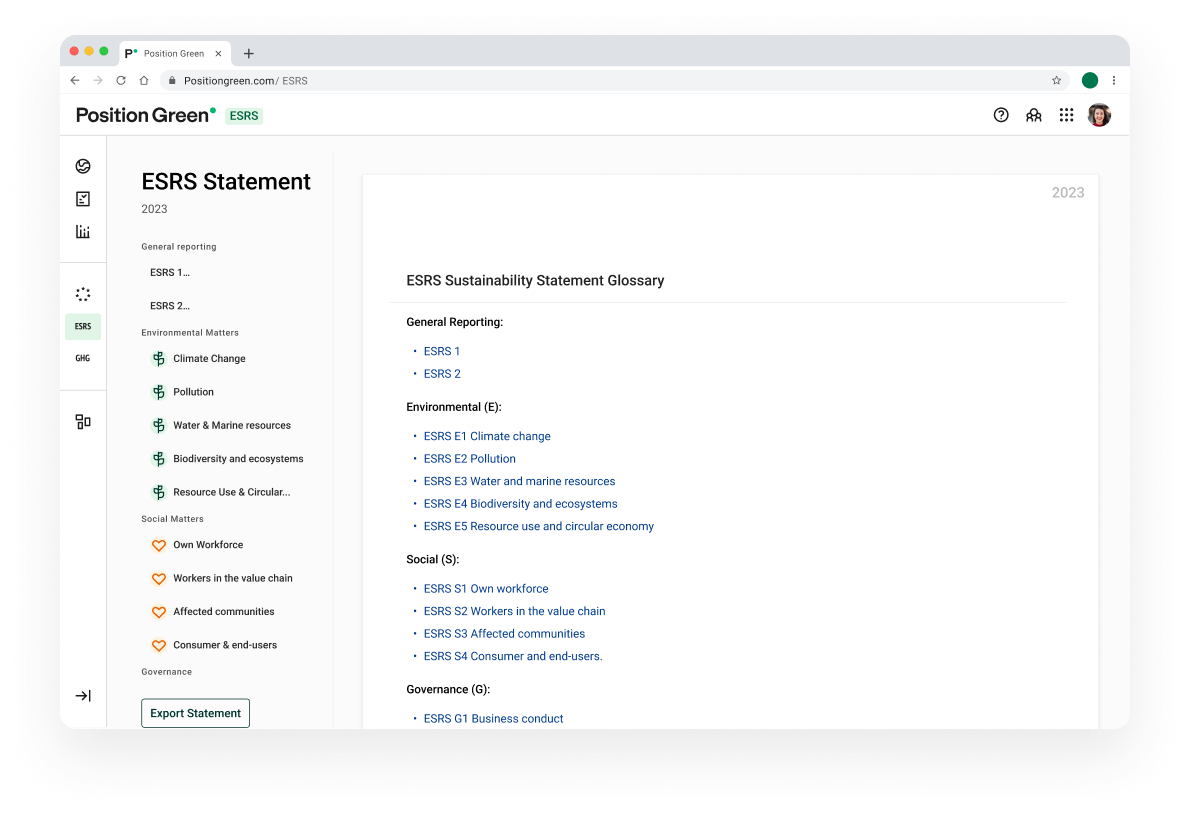 CSRD reporting - Sustainability statement