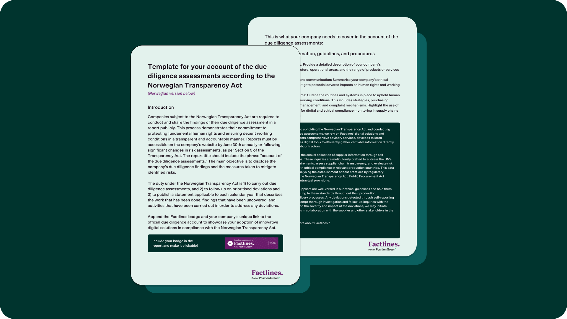Norwegian Transparency Act report template – cover preview