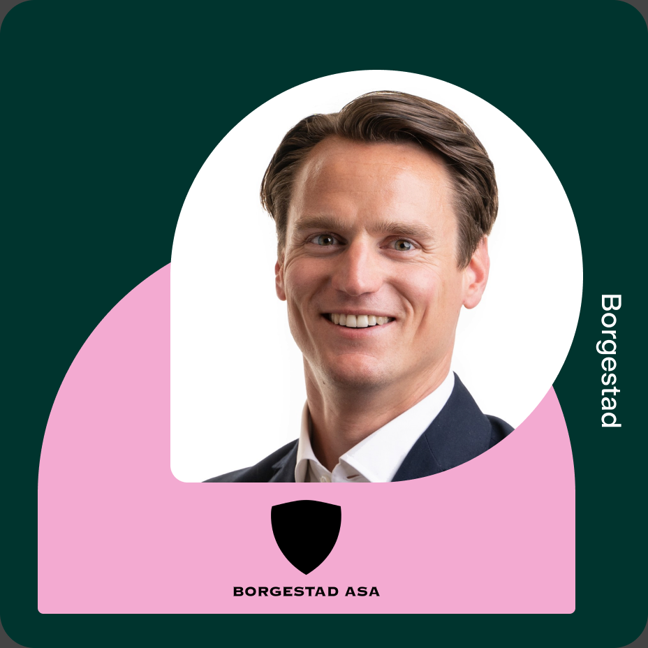 Pål Feen Larsen, CEO of Borgestad ASA, with the Borgestad logo