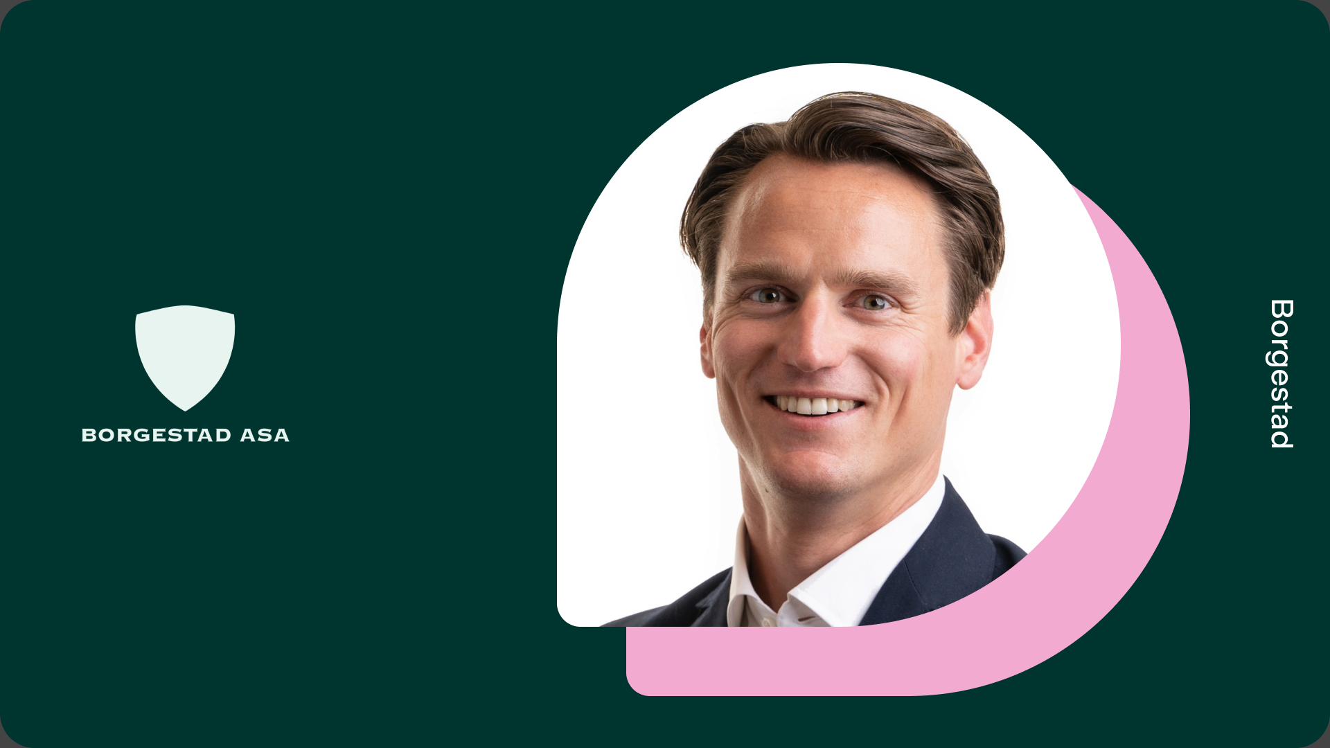 Pål Feen Larsen, CEO of Borgestad ASA, with the Borgestad logo